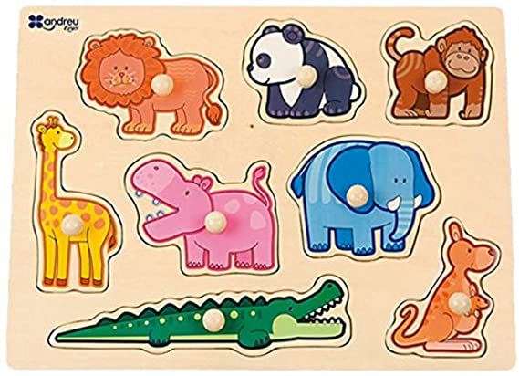 Koka puzzle "Zoodārza dzīvnieki"